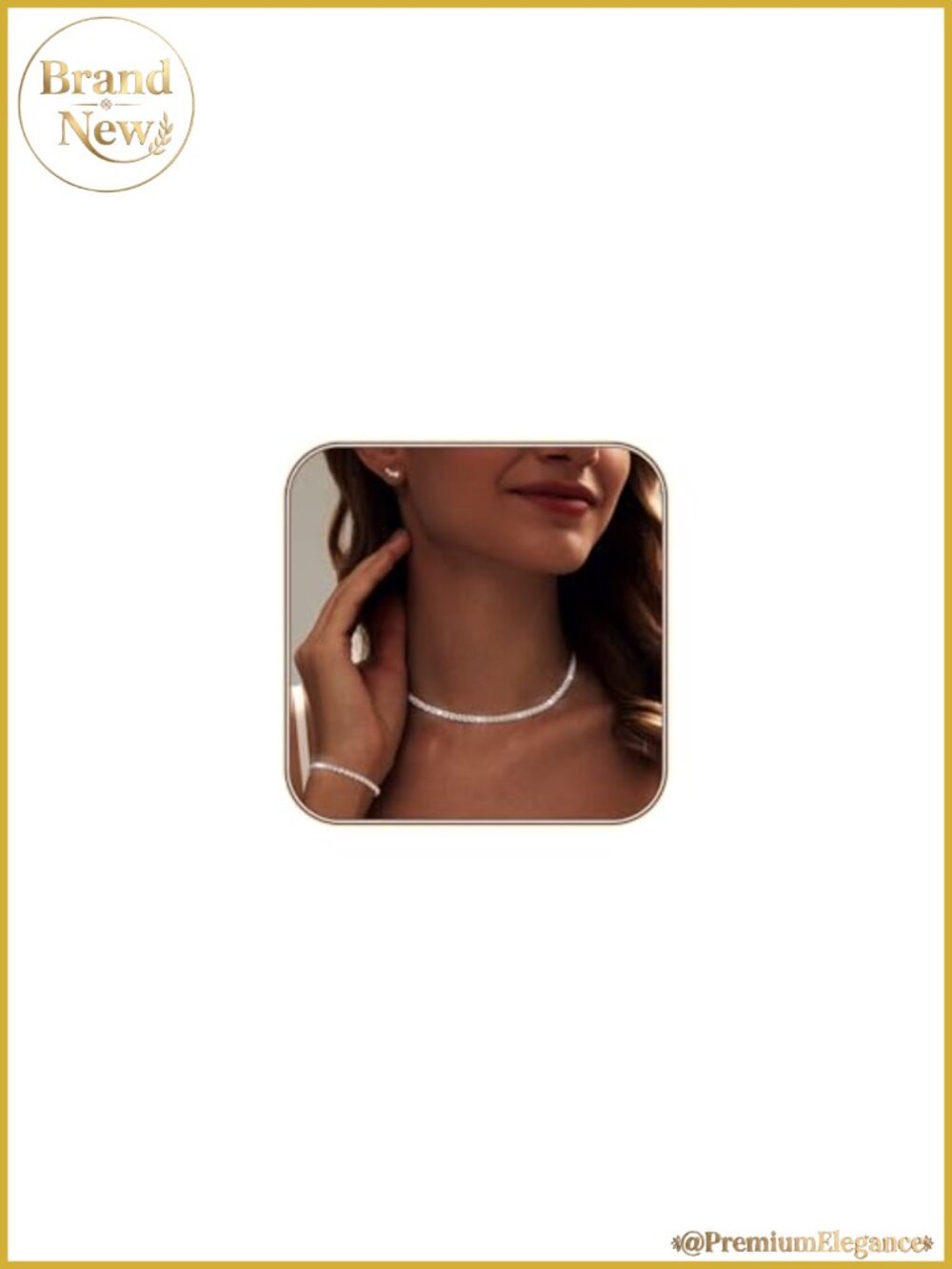 Sterling Silver Plated CZ Tennis Jewelry Set - Necklace, Bracelet & Stud